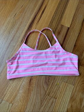 GAP Pink and White Striped Girls' Swim Bikini Top